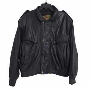 Casablanca Vintage Leather Jacket Men's Size XL Black Motorcycle Classic Outdoor